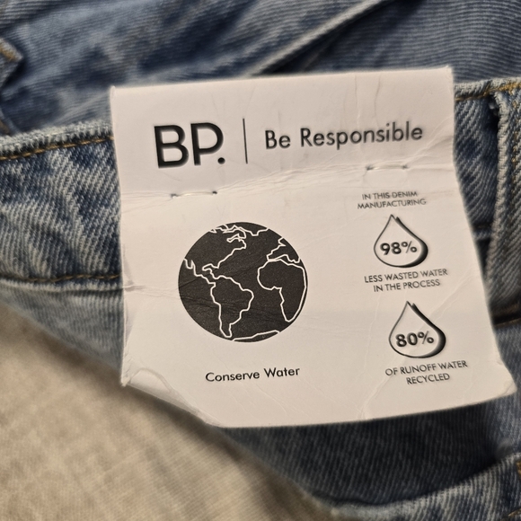 BP. Jeans Womens 28 High Rise Wide Leg Medium Wash Denim Ripped Casual - Picture 5 of 11